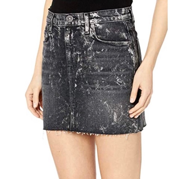 NEW HUDSON JEANS METALLIC DENIM SKIRT - Picture 3 of 6